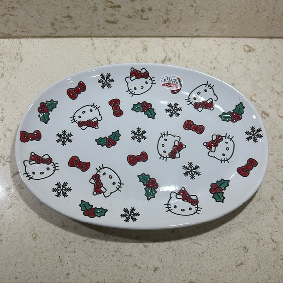 Hello Kitty x Sanrio Christmas Hand Painted Ceramic Serving Tray/Platter *BNWT* - Picture 1 of 4